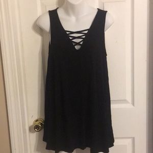 Forever 21 Criss Cross Black Sleeveless Tunic